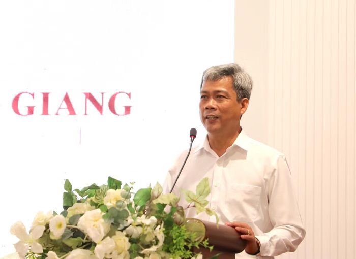 Ông Thái Rết - Chánh án TAND tỉnh An Giang phát biểu. Ảnh: Nhật Huy.