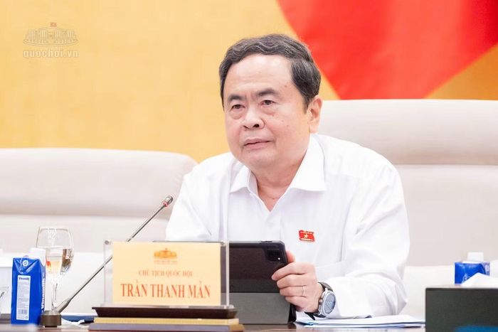  Chủ tịch Quốc hội Trần Thanh Mẫn phát biểu. (Ảnh: QH) 
