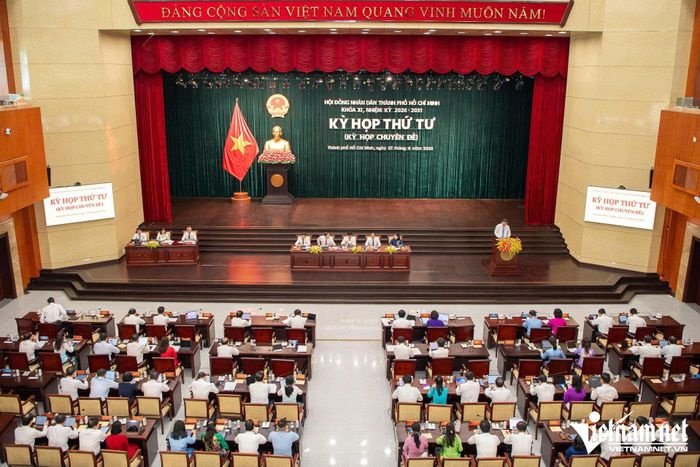 Toàn cảnh kỳ họp HĐND TPHCM lần thứ tư khóa 11, nhiệm kỳ 2026-2031. Ảnh: Tuấn Hùng