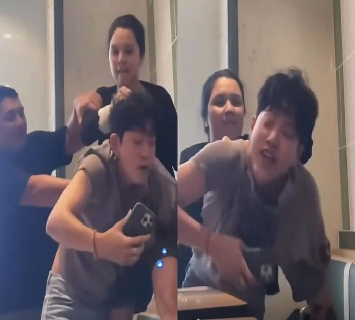Vụ hành hung diễn ra ngay trên sóng livestream. Ảnh: Chụp màn hình