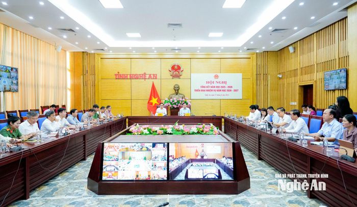 Quang cảnh điểm cầu tỉnh Nghệ An. Ảnh: Phạm Bằng
