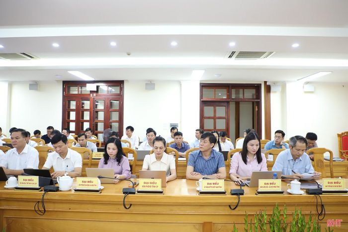 Đại biểu tham dự tại điểm cầu Hà Tĩnh.
