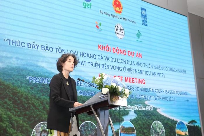 Bà Francesca Nardini - Phó trưởng Đại diện thường trú Chương trình Phát triển Liên hợp quốc (UNDP) tại Việt Nam phát biểu. (Ảnh: UNDP cung cấp)