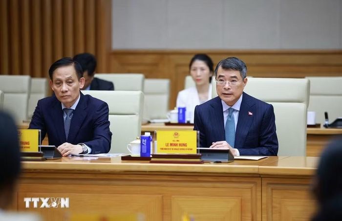 Thủ tướng Lê Minh Hưng tiếp Đại sứ các nước ASEAN tại Việt Nam. (Ảnh: Dương Giang/TTXVN)