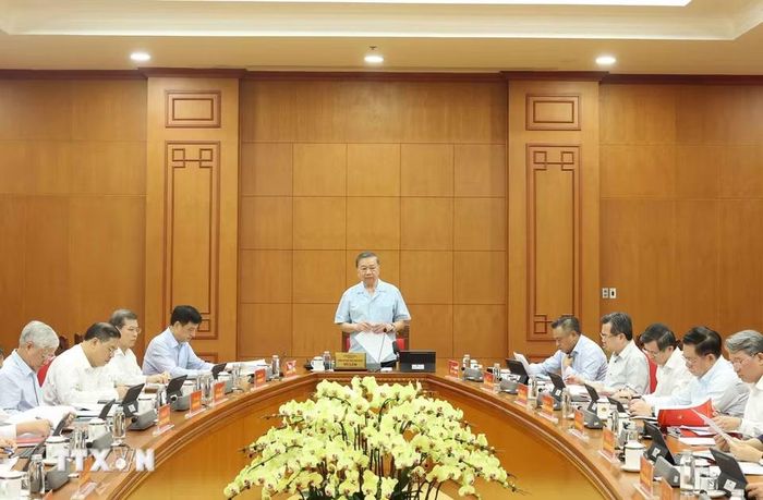 Tổng Bí thư, Chủ tịch nước Tô Lâm phát biểu chỉ đạo. (Ảnh: Thống Nhất/TTXVN)
