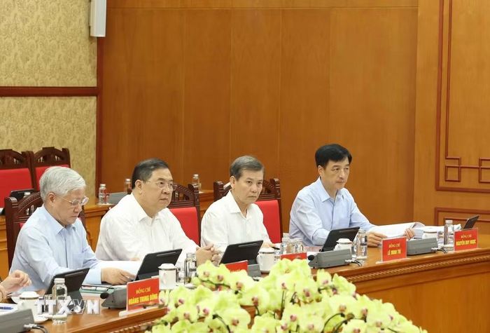 Các đại biểu tham dự cuộc làm việc. (Ảnh: Thống Nhất/TTXVN)