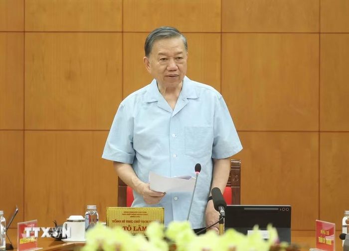 Tổng Bí thư, Chủ tịch nước Tô Lâm phát biểu chỉ đạo. (Ảnh: Thống Nhất/TTXVN)