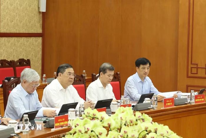 Các đại biểu tham dự cuộc làm việc. (Ảnh: Thống Nhất/TTXVN)