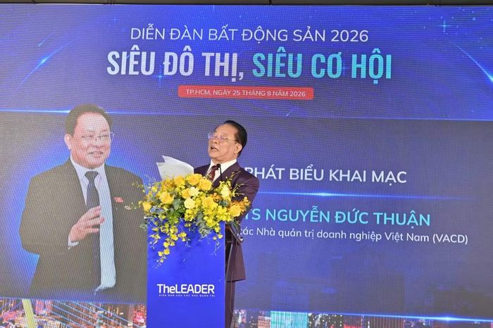 Giáo sư - Tiến sỹ Nguyễn Đức Thuận, Chủ tịch Hội các Nhà quản trị doanh nghiệp Việt Nam phát biểu tại sự kiện. (Ảnh: PV/Vietnam+)