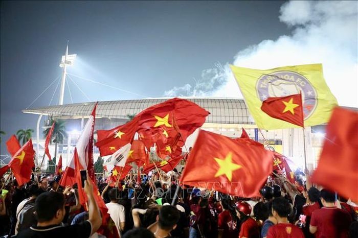 Niềm vui chiến thắng. Ảnh: Quốc Khánh/TTXVN
