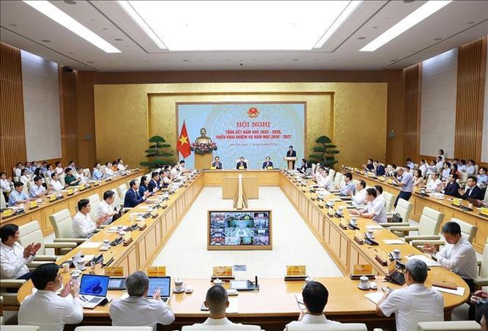 Hội nghị tổng kết năm học 2025-2026 và triển khai năm học 2026-2027. Ảnh: Dương Giang/TTXVN