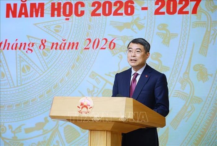 Thủ tướng Lê Minh Hưng chỉ đạo Hội nghị tổng kết năm học 2025-2026 và triển khai năm học 2026-2027. Ảnh: Dương Giang/TTXVN