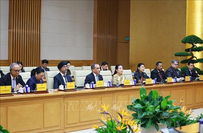 Đại sứ các nước ASEAN tại Việt Nam tham dự buổi tiếp. Ảnh: Dương Giang/TTXVN.