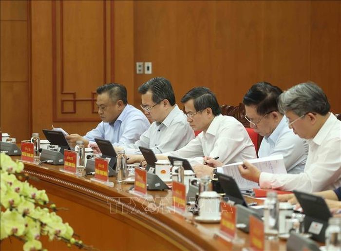 Các đại biểu tham dự cuộc làm việc. Ảnh: Thống Nhất/TTXVN