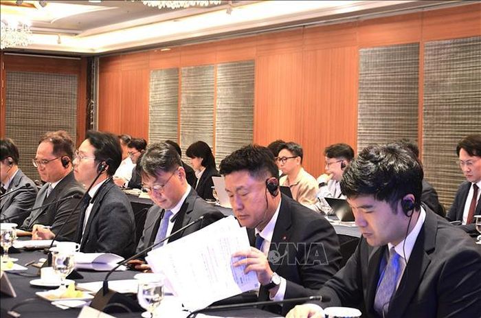 Phái đoàn Hàn Quốc tham gia phiên họp. Ảnh: Khánh Vân/PV TTXVN tại Hàn Quốc