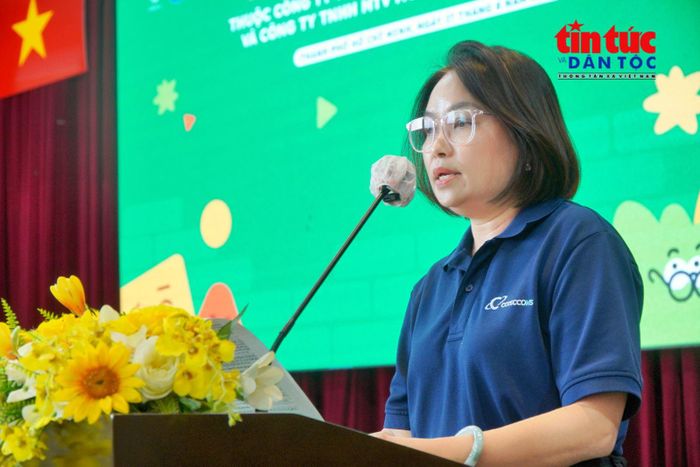 Bà Đinh Thị Hồng Thắm, Giám đốc Quản trị đối ngoại Coteccons, phát biểu tại chương trình.