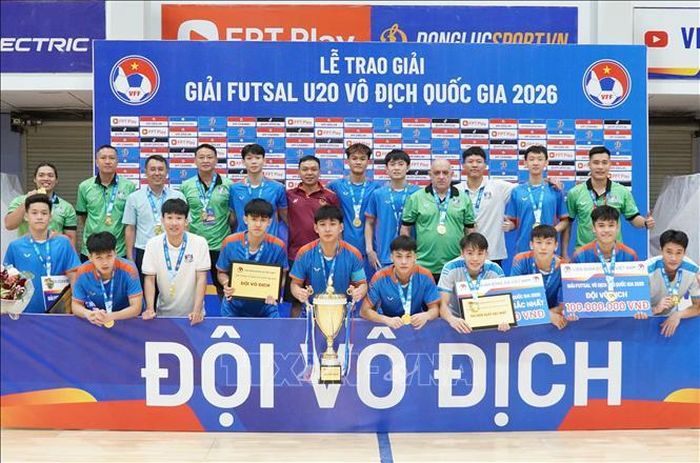 Câu lạc bộ U20 Thái Sơn Nam TP. Hồ Chí Minh - nhà vô địch Giải Futsal U20 quốc gia 2026.