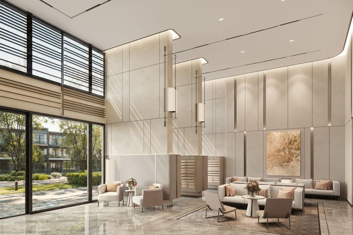 Phối cảnh sảnh lobby tòa tháp cao tầng tại Imperia Sensa Park. Nguồn ảnh MIK Group.