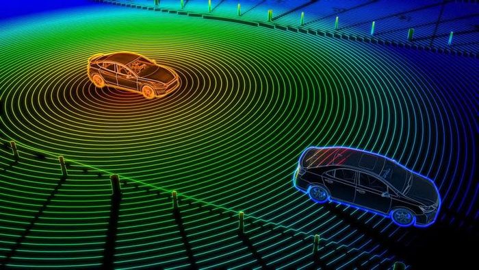 LiDAR sử dụng tia laser để quét và xác định khoảng cách với các vật thể xung quanh, hỗ trợ hệ thống nhận biết môi trường vận hành của xe. Ảnh: Dell Technologies.