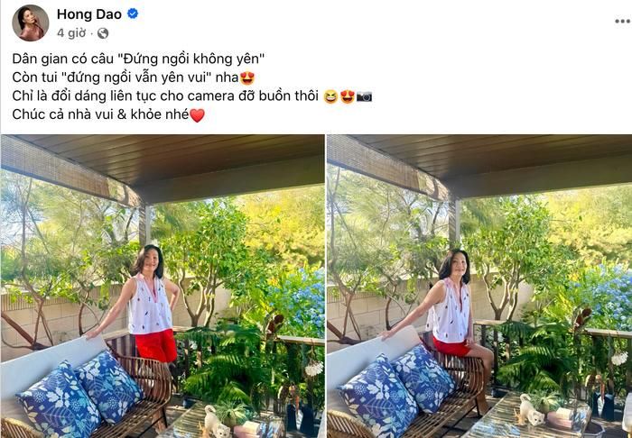 Hồng Đào đăng tải loạt ảnh mới trong thời gian ở Mỹ. Ảnh: Chụp màn hình FBNV