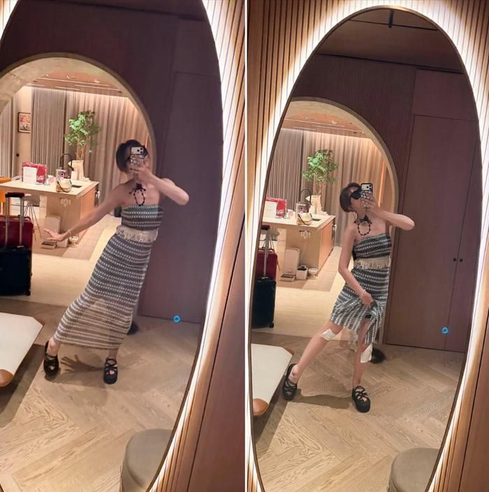 Hari Won chia sẻ việc đầu gối có dấu hiệu bị chấn thương. Ảnh: Chụp màn hình FBNV