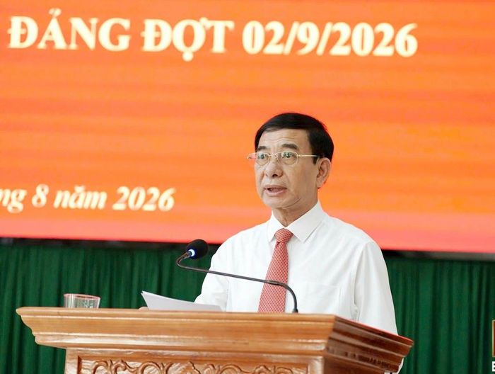 Đại tướng Phan Văn Giang, Ủy viên Bộ Chính trị, Phó Thủ tướng Chính phủ, Bộ trưởng Bộ Quốc phòng, phát biểu tại buổi lễ. 