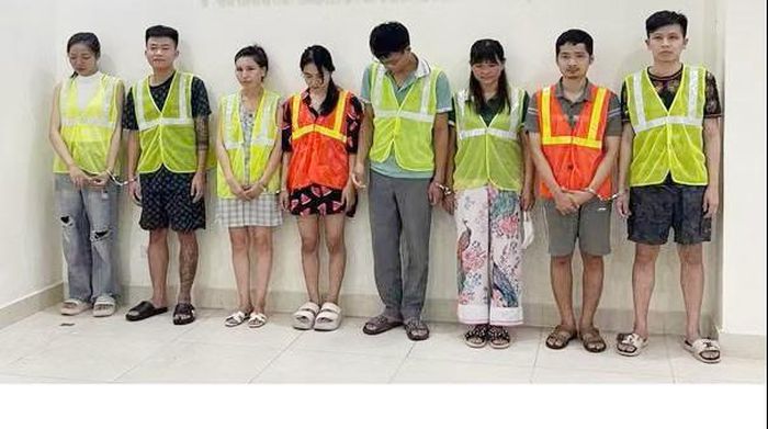 Một trong số các đối tượng tại cơ quan Công an. Ảnh Công an Hà Nội