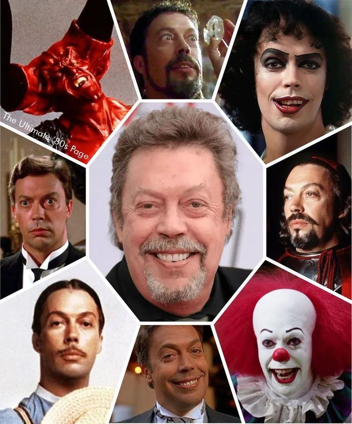 Tim Curry và những vai diễn của ông. Ảnh: tự ghép thiết kế