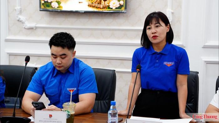Đồng chí Nguyễn Ngọc Tâm, Ủy viên Ban chấp hành Trung ương Đoàn, Bí thư Đoàn Thanh niên Bộ Công Thương phát biểu tại chương trình.