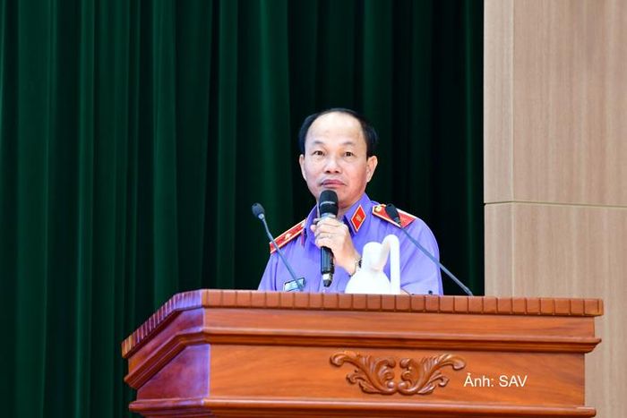 Ông Phạm Văn Dũng, Vụ phó Vụ Công tố và Kiểm sát điều tra kinh tế, tham nhũng, Viện Kiểm sát nhân dân tối cao phát biểu.