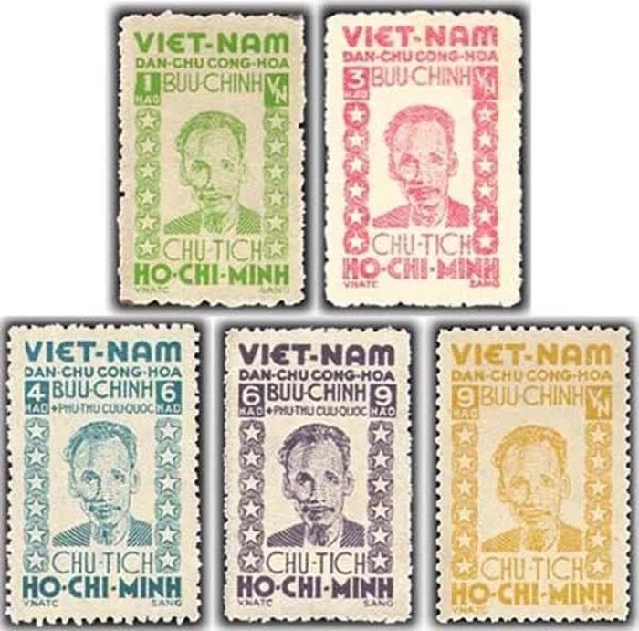 Bộ tem do họa sĩ Nguyễn Sáng thiết kế. Ảnh tư liệu