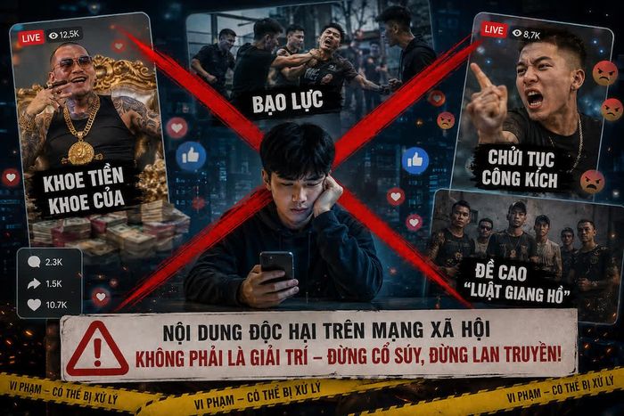 Người trẻ cần nâng cao cảnh giác khi tiếp xúc với những nội dung tiêu cực từ “giang hồ mạng” trên không gian số. (Ảnh minh hoạ bằng AI)