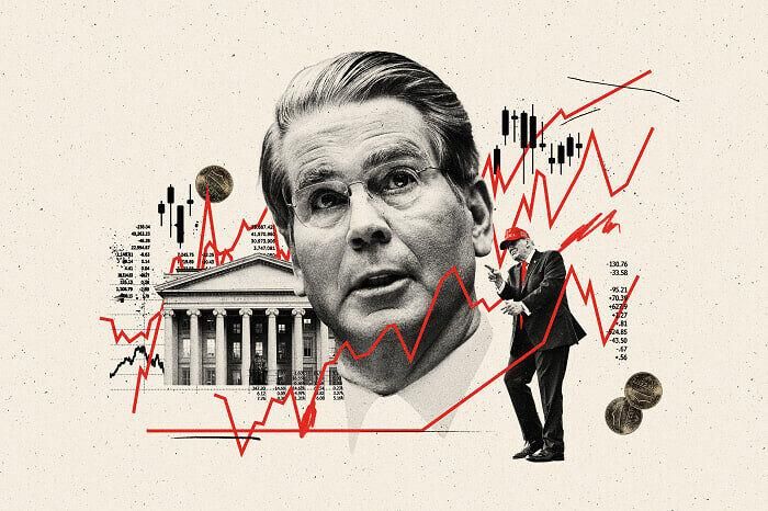 Bộ trưởng Bộ Tài chính Mỹ Scott Bessent và Tổng thống Mỹ Donald Trump. (Ảnh: Barron's).