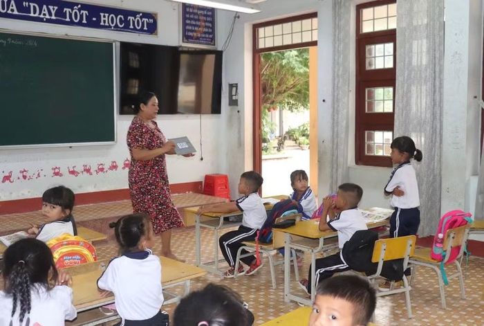 Một buổi học của học sinh Trường Tiểu học Canh Thuận (xã Vân Canh) năm học 2025 - 2026. Ảnh: Hồ Điểm