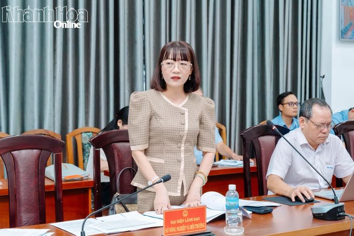 Lãnh đạo Sở Nông nghiệp và Môi trường phát biểu ý kiến.