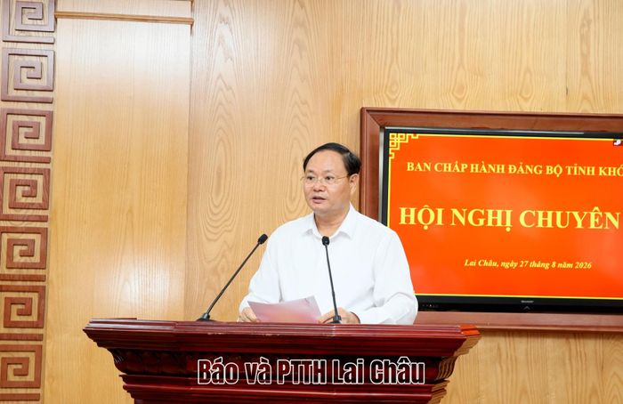 Đồng chí Lê Minh Ngân - Bí thư Tỉnh uỷ, Chủ tịch HĐND tỉnh phát biểu kết luận hội nghị. 