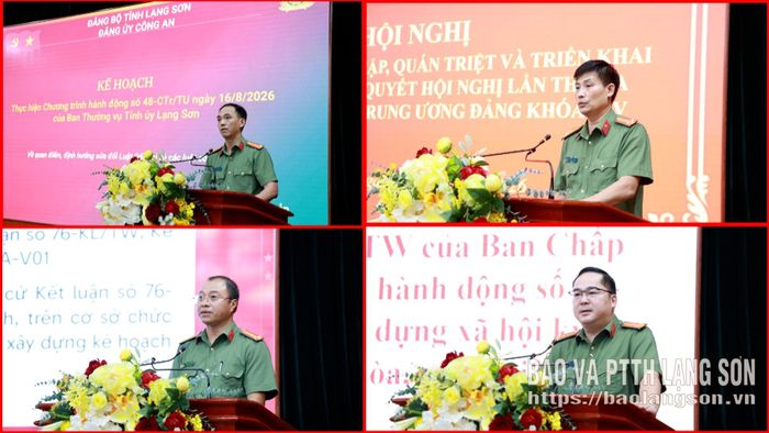 Lãnh đạo Phòng các phòng nghiệp vụ quán triệt các nội dung kế hoạch, văn bản của Đảng ủy Công an tỉnh về triển khai thực hiện các nghị quyết, kết luận, quy định Hội nghị lần thứ ba Ban Chấp hành Trung ương Đảng khóa XIV