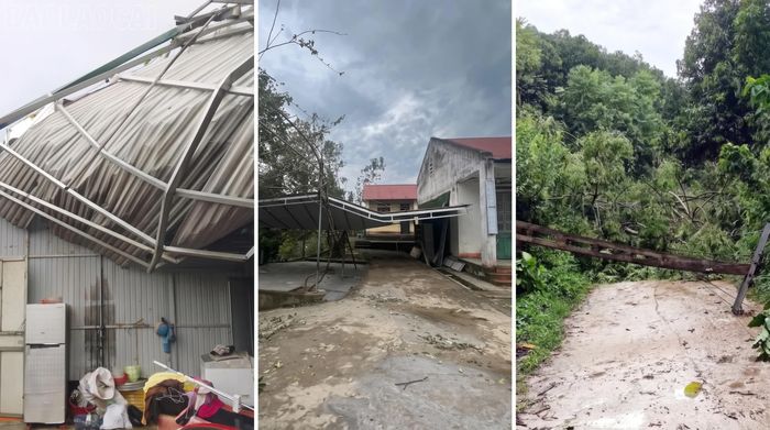 Một số trường học và hạ tầng điện sinh hoạt của các địa phương bị ảnh hưởng do dông lốc.