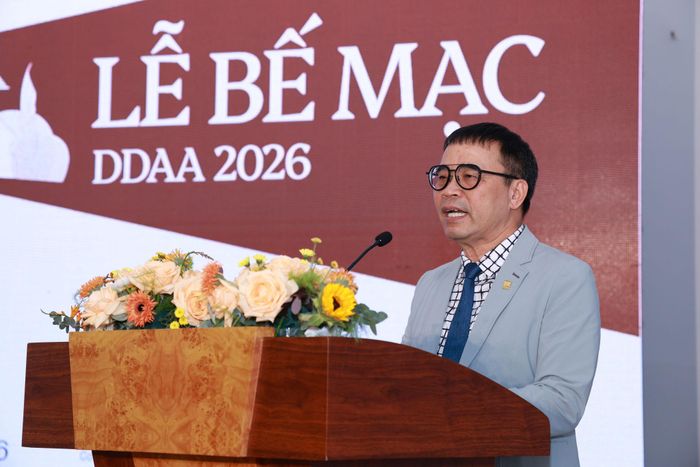 TS.KTS. Phan Đăng Sơn, Chủ tịch Hội Kiến trúc sư Việt Nam phát biểu chúc mừng thành công của DDAA 2026