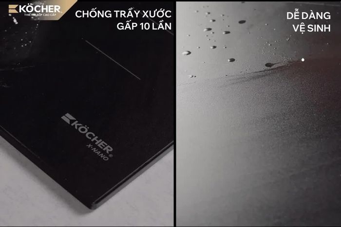Bếp từ X-Nano chống trầy xước gấp 10 lần, thời gian vệ sinh chỉ còn 1 nửa so với bếp thông thường.
