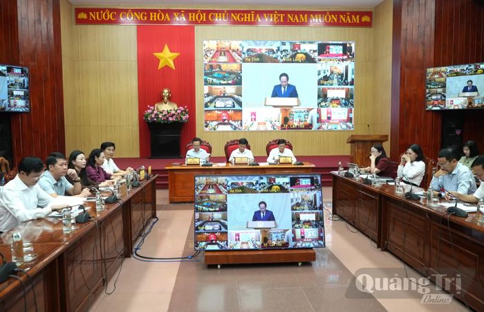 Quang cảnh hội nghị tại điểm cầu tỉnh Quảng Trị - Ảnh: T.Đ