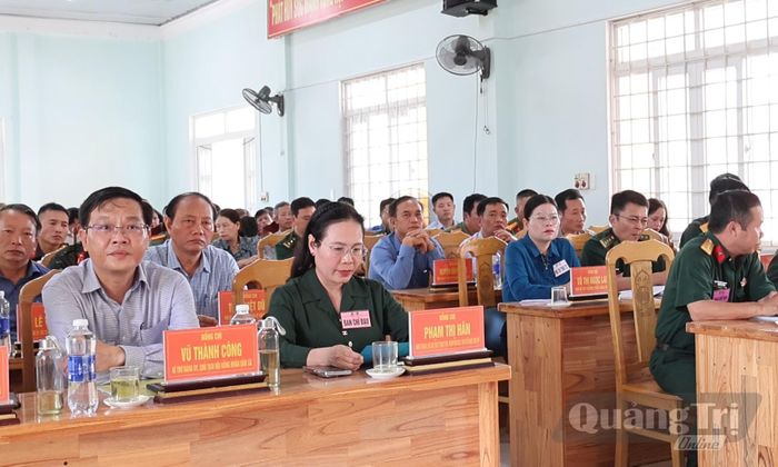 Đồng chí Phạm Thị Hân, Phó Chủ tịch Thường trực HĐND tỉnh, Phó trưởng Ban Tổ chức diễn tập tỉnh dự và chỉ đạo khai mạc cuộc diễn tập - Ảnh: H.T