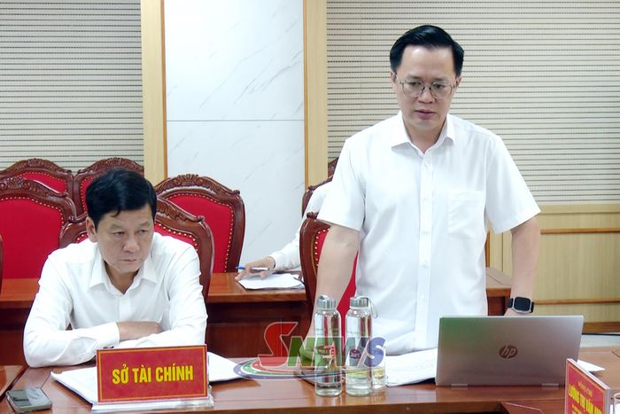 Đại diện Lãnh đạo Đảng ủy Sở Tài chính phát biểu tại hội nghị.