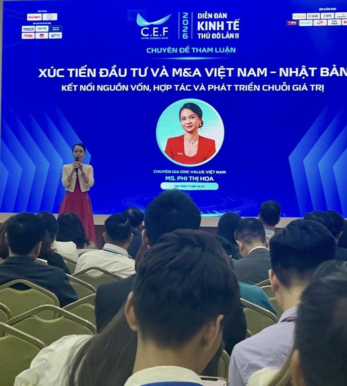 Bà Phi Thị Hoa, CEO Công ty ONE - VALUE Việt Nam, phát biểu tại Diễn đàn.