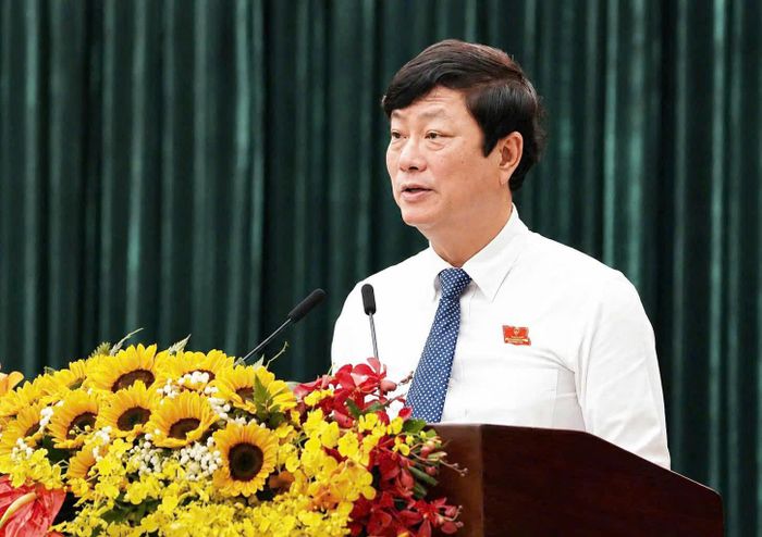 Ông Võ Văn Minh, Chủ tịch HĐND TP.HCM phát biểu khai mạc kỳ họp.