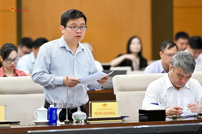 Thứ trưởng Bộ Công Thương Trương Thanh Hoài trình bày Tờ trình tóm tắt dự án Luật