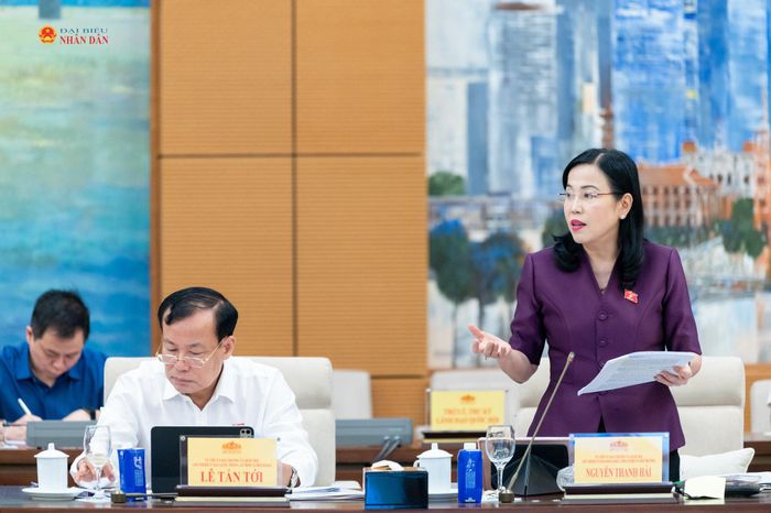 Chủ nhiệm Ủy ban Khoa học, Công nghệ và Môi trường Nguyễn Thanh Hải trình bày Báo cáo thẩm tra dự án Luật