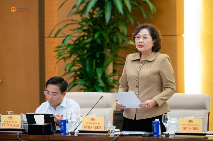 Phó Chủ tịch Quốc hội Nguyễn Thị Hồng điều hành phiên họp