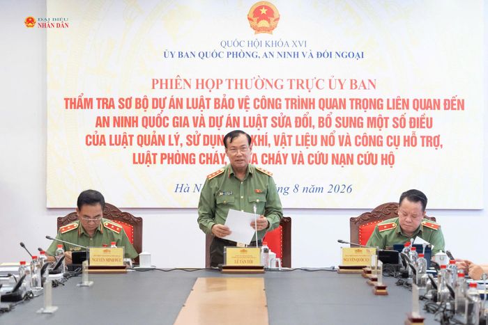 Chủ nhiệm Ủy ban Quốc phòng, An ninh và Đối ngoại, Thượng tướng Lê Tấn Tới phát biểu
