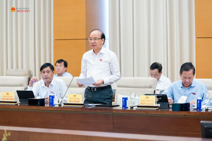 Chủ nhiệm Ủy ban Pháp luật và Tư pháp Phan Chí Hiếu trình bày Báo cáo thẩm tra sơ bộ